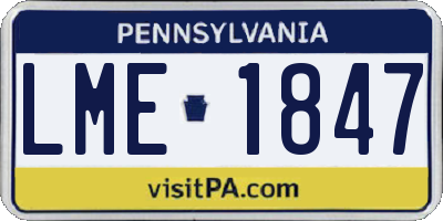 PA license plate LME1847