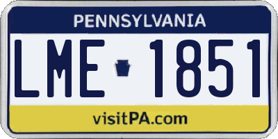 PA license plate LME1851