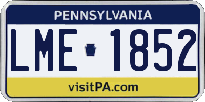 PA license plate LME1852