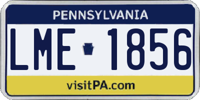 PA license plate LME1856