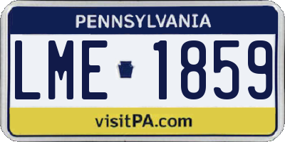 PA license plate LME1859