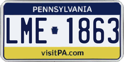 PA license plate LME1863