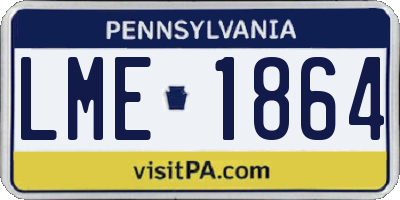 PA license plate LME1864