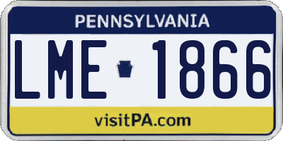 PA license plate LME1866