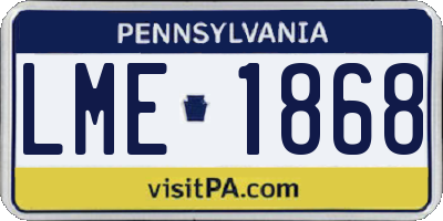 PA license plate LME1868