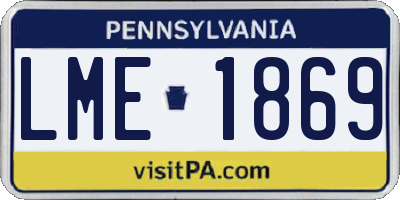 PA license plate LME1869