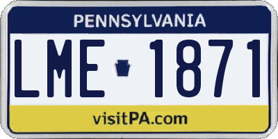 PA license plate LME1871