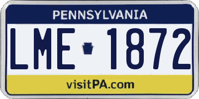 PA license plate LME1872