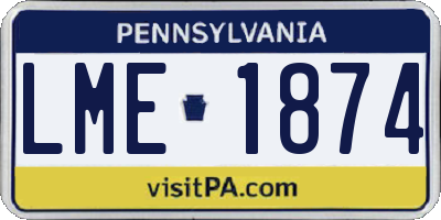 PA license plate LME1874