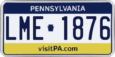 PA license plate LME1876