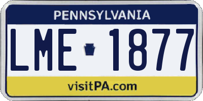 PA license plate LME1877