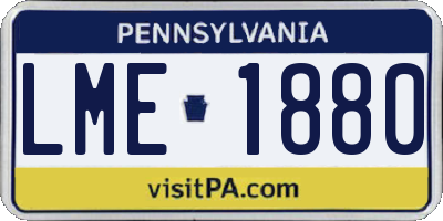 PA license plate LME1880