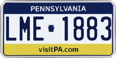 PA license plate LME1883