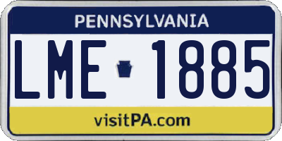 PA license plate LME1885