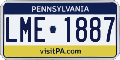 PA license plate LME1887