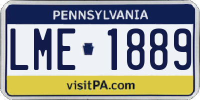 PA license plate LME1889