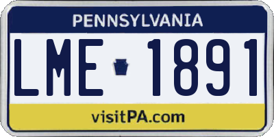 PA license plate LME1891