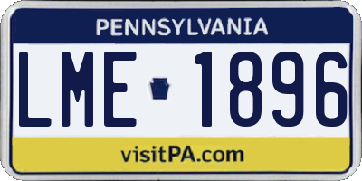 PA license plate LME1896