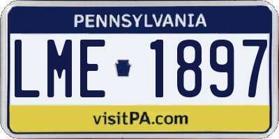 PA license plate LME1897