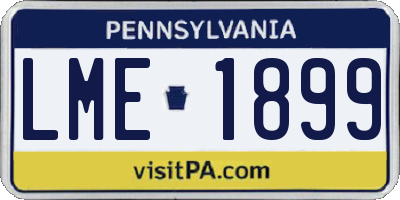 PA license plate LME1899