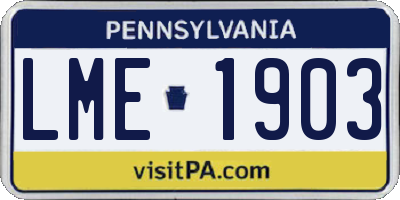 PA license plate LME1903