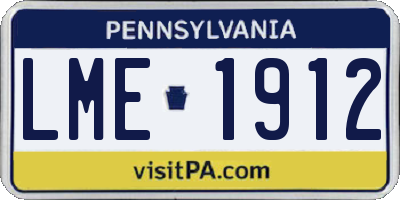 PA license plate LME1912