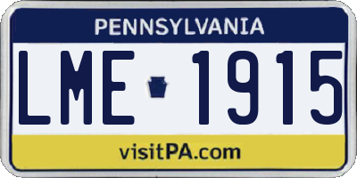 PA license plate LME1915
