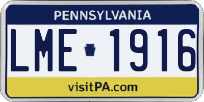 PA license plate LME1916