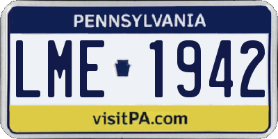 PA license plate LME1942