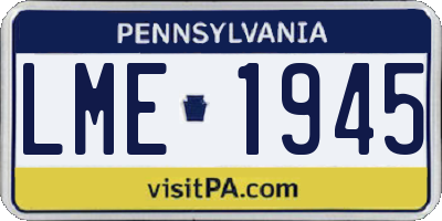 PA license plate LME1945
