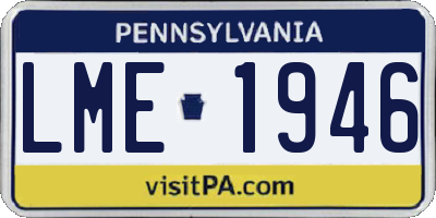 PA license plate LME1946