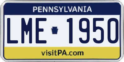 PA license plate LME1950