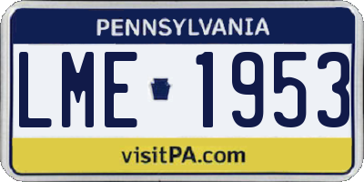 PA license plate LME1953