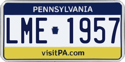 PA license plate LME1957