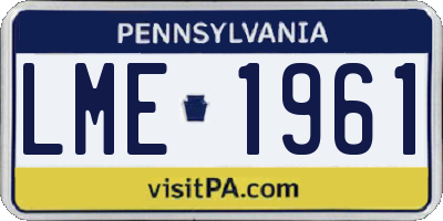 PA license plate LME1961