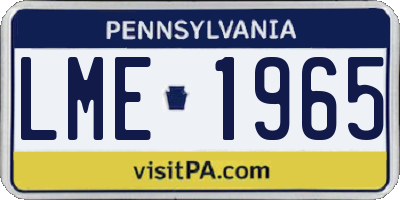 PA license plate LME1965