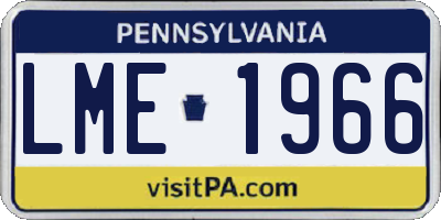 PA license plate LME1966