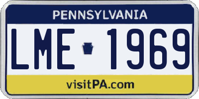 PA license plate LME1969