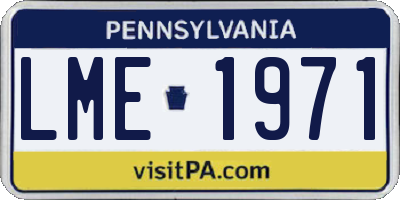 PA license plate LME1971