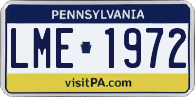 PA license plate LME1972