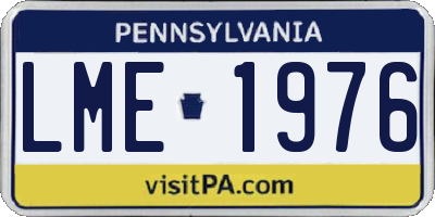 PA license plate LME1976