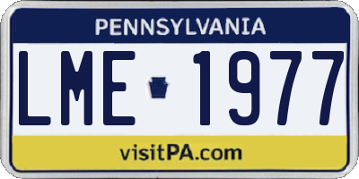 PA license plate LME1977