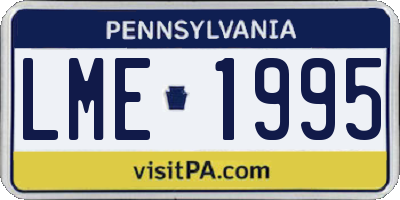 PA license plate LME1995