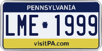 PA license plate LME1999