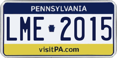 PA license plate LME2015
