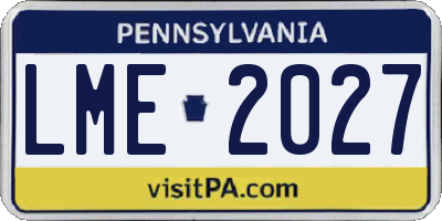 PA license plate LME2027