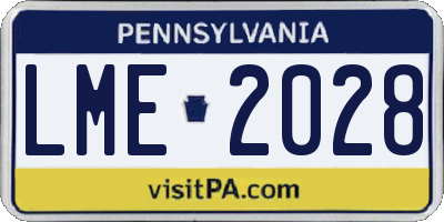 PA license plate LME2028