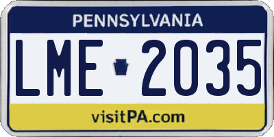 PA license plate LME2035