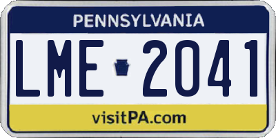 PA license plate LME2041