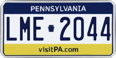 PA license plate LME2044